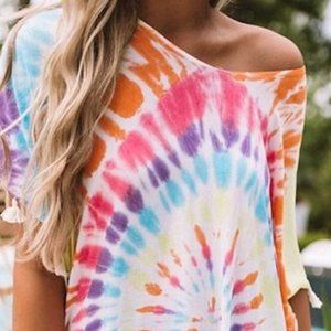 Tassel Tie-dye Multicolor Cover-up